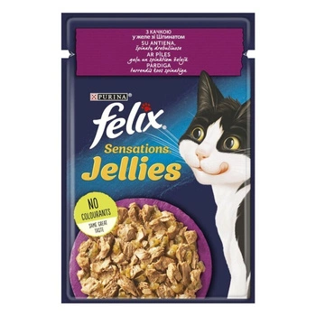 Вологий корм Purina Felix Sensations Jellies для котів Качка Шпинат в желе 85г (7613039831281)