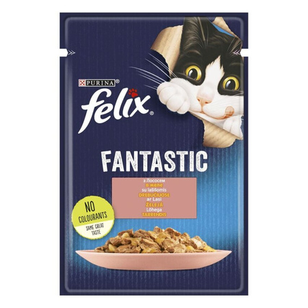 Вологий корм для котів Purina Felix Fantastic з лососем 85 г (7613039832912)