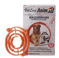 Нашийник AnimAll VetLine від бліх та кліщів кораловий 70см  (4820150202828)