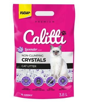 Наповнювач для котів силікагель Calitti CRYSTALS з лавандою 3,8 л (5907722223352)