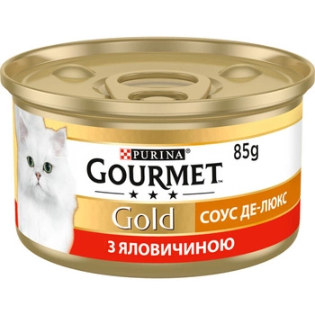 Вологий корм Purina Gourmet Gold "Соус Де-Люкс" з яловичиною 85 г (7613036705134)