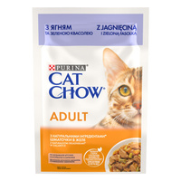 Вологий корм Purina Cat Chow Adult з ягням і зеленою квасолею в желе 12x85 г (8445290476524)