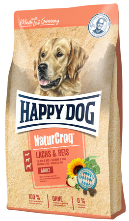 Сухий корм Happy Dog Naturcroq Lachs & Reis для всіх порід з лососем та рисом 11 кг (4001967152456)