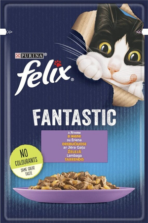 Вологий корм для кішок Purina Felix Fantastic з ягням у желе 85 г (7613039838969)