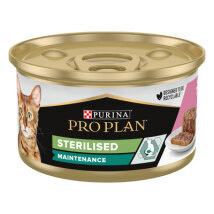 Вологий корм Purina Pro Plan Sterilised для стерилізованих котів з лососем 24x85 г (8445290173287)