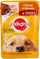 Вологий корм Pedigree для дорослих собак з куркою та овочами в соусі 100г (5900951017322)