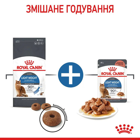 Вологий корм для дорослих котів Royal Canin Light Weight Care шматочки в соусі 85 г (9003579308769)