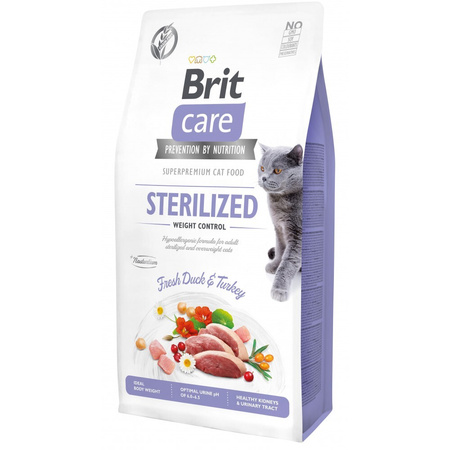 Сухий корм Brit Care Cat GF Sterilized Weight Control для стерилізованих котів 7 кг (8595602540785)