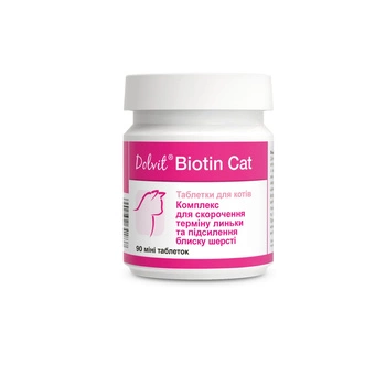 Dolfos Dolvit Biotin Cat добавка для здоров'я шкіри та шерсті котів 90 таб. (5902232641837)