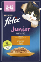 Вологий корм для кошенят Purina Felix Fantastic Junior з куркою в желе 85 г (7613039832189)