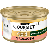 Вологий корм для кішок Purina Gourmet Gold Соковита насолода з лососем 12x85 г (8445290823373)