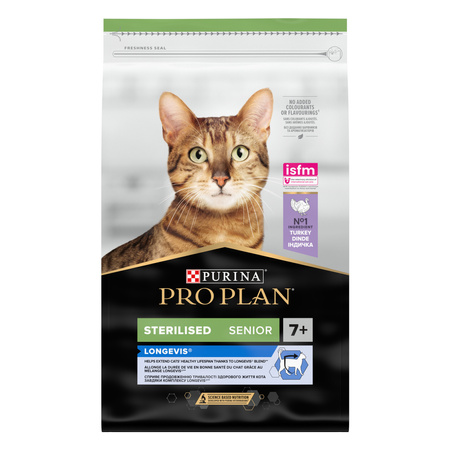 Короткий термін! Сухий корм Purina Pro Plan Sterilised Senior 7+ Longevis для стерилізованих котів 10 кг (7613034989314)