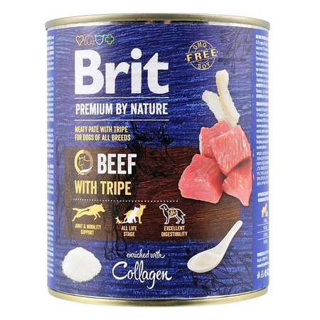 Вологий корм Brit Premium By Nature Beef with Tripe 800г (8595602561834)