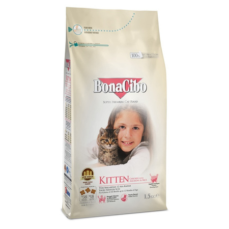 Сухий корм для кошенят BonaCibo Kitten 1.5 кг (8694686406083)