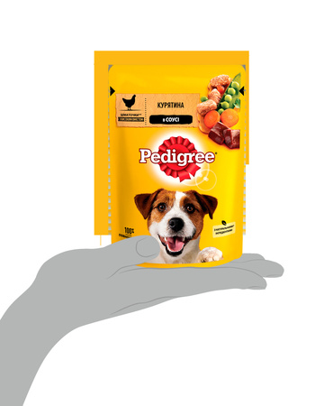 Вологий корм Pedigree для дорослих собак з куркою та овочами в соусі 100г (5900951017322)