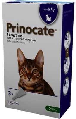 Краплі проти бліх і паразитів KRKA Prinocate для котів 4-8 кг 0.8 мл №3 (3838989720728)