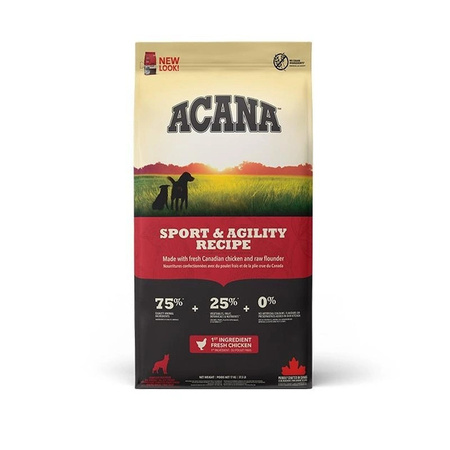 Сухий корм Acana Heritage Sport & Agility Recipe 17 кг (0064992530174) + Нашийник Bayer Форесто від бліх і кліщів для собак 70см