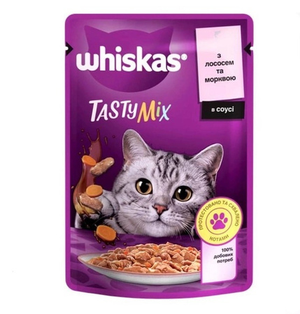 Вологий корм Whiskas TastyMix Лосось та морква 12x85г (4770608262457)