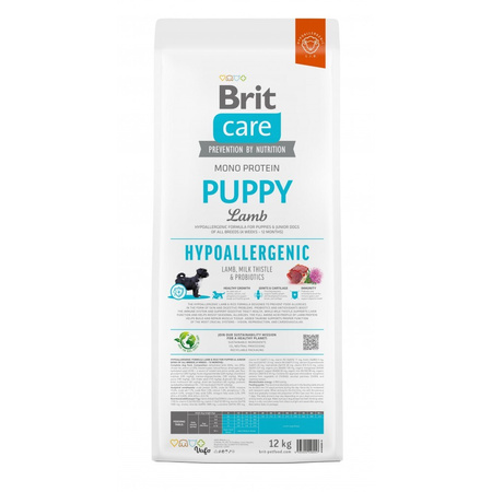 Сухий корм Brit Care Dog Hypoallergenic Puppy для цуценят гіпоалергенний з ягням 12 кг (8595602558957)