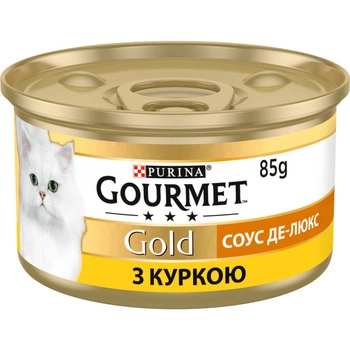 Вологий корм для котів Purina Gourmet Gold шматочки в соусі з куркою 24x85 г (7613036705103)