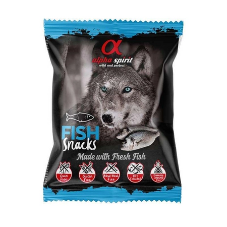 Ласощі для собак Alpha Spirit DOG Snacks Fish напіввологі з риби кубики 50 г (8436586310042)