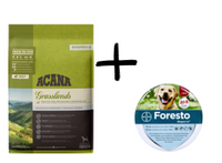 Сухий Корм для собак ACANA Grasslands Dog 6 кг (0064992542603) + Нашийник Bayer Форесто від бліх і кліщів для собак 70см