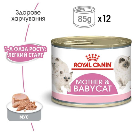 Вологий корм для новонароджених кошенят Royal Canin Mother & Babycat Cans 195 г (9003579311660)