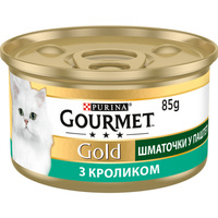 Вологий корм для котів Purina Gourmet Gold шматочки у паштеті з кроликом 85 г (7613033706271)