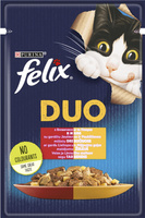 Вологий корм Purina Felix Fantastic Duo для дорослих котів з яловичиною та птицею 85 г (7613287027597)