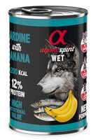 Вологий корм для дорослих собак Alpha Spirit з сардиною та бананами 400 г суміш смаків (8437013576307)