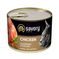 Вологий корм Savory для стерилізованих котів з куркою 200 г (4820232630754)