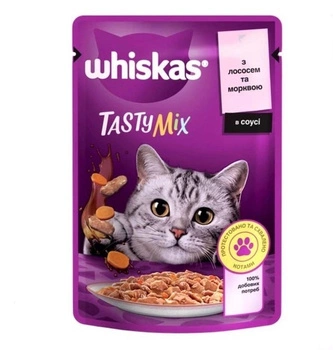 Вологий корм Whiskas TastyMix Лосось та морква 12x85г (4770608262457)