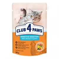 Вологий корм для кішок Club 4 Paws з чутливим травленням 12x80 г (4820215369282)