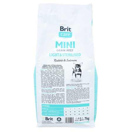 Сухий корм Brit Care GF Mini Light & Sterilised для собак дрібних порід із зайвою вагою 7 кг (8595602521081)