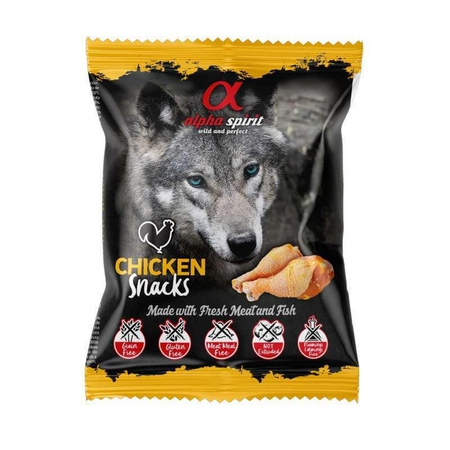 Alpha Spirit Chicken Snacks Ласки снеки кубики з куркою для собак 50 г (8436586310011)