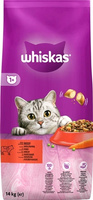 Сухий корм для дорослих кішок Whiskas з яловичиною 14кг (5900951014345)