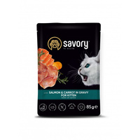 Вологий корм Savory для кошенят лосось із морквою у соусі 85 г (4820261920079)