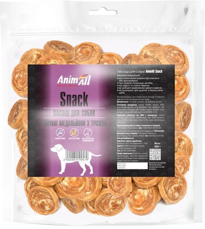 Ласощі AnimAll Snack качині медальйони з тріскою для собак 500 г (2000981199579)