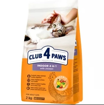 Сухий корм для кішок Club 4 Paws Premium що мешкають у приміщенні "4в1" 2 кг (4820215368780)