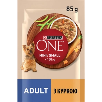 Вологий корм Purina One Mini/Small Adult для собак до 10кг з куркою 12x85 г (8445290298263)