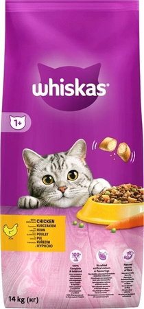 Сухий корм для дорослих кішок Whiskas з куркою 2x14 кг (5900951014352)