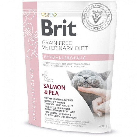 Сухий корм Brit GF VetDiet Cat Hypoallergenic для котів з харчовою алергією 400 г (8595602528387)