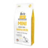 Сухий корм Brit Care GF Mini Hair & Skin для собак мініатюрних порід 7 кг (8595602520244) +Нашийник Bayer Форесто від бліх і кліщів для собак і кішок малих порід 38см