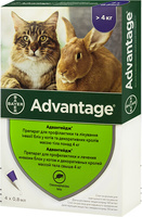 Краплі від бліх Bayer Advantage 80 для котів понад 4 кг 0,8 мл (4007221046394)