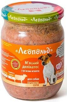 Вологий корм для собак Леопольд М'ясні делікатеси з м'ясом ягняти 500 г (4820185490269)