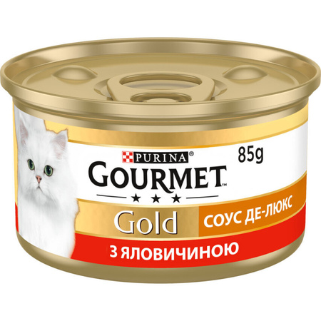 Вологий корм Purina Gourmet Gold "Соус Де-Люкс" з яловичиною 24x85 г (7613036705134)