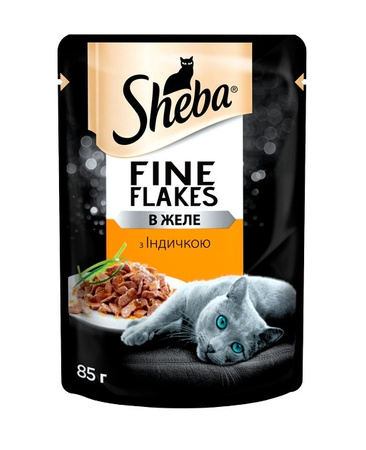 Консервований корм Sheba Fine Flakes з індичкою в желе 85г (4770608257231)