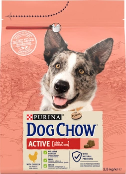 Сухий корм Purina Dog Chow Adult Active для активних дорослих собак з куркою 2,5 кг (7613034487858)