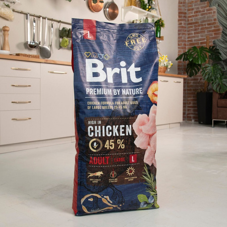 Сухий корм Brit Premium Dog Adult L для дорослих собак великих порід 15 кг (8595602526468)